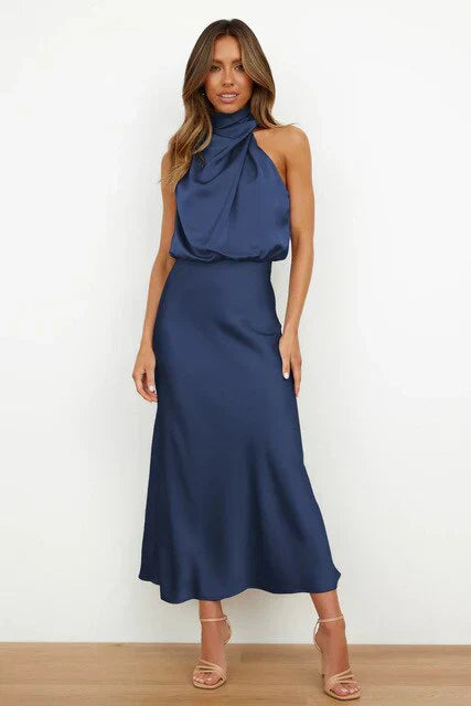 Nadia - Satin Halter Maxi Dress 5
