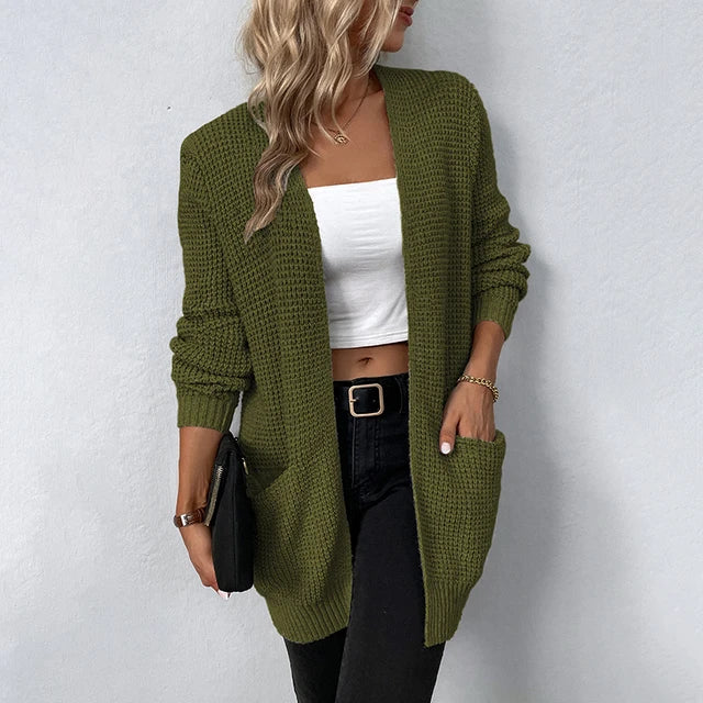 Nancy - Chunky Knit Pocket Women's Cardigan 2