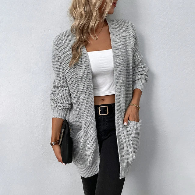 Nancy - Chunky Knit Pocket Women's Cardigan 3