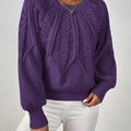 Neeltje | Women's Cable Knit Sweater Pullover Oversized V Neck