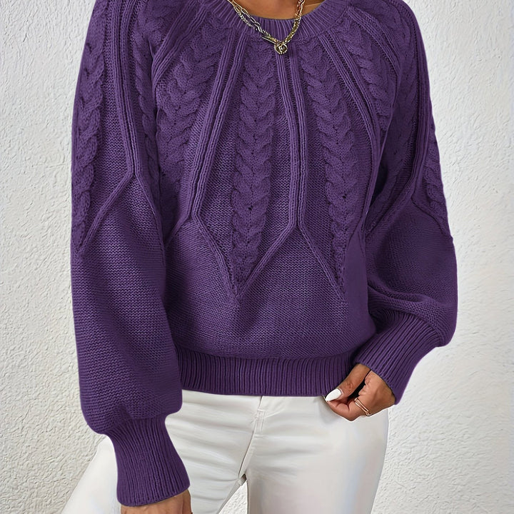 Neeltje | Women's Cable Knit Sweater Pullover Oversized V Neck 1