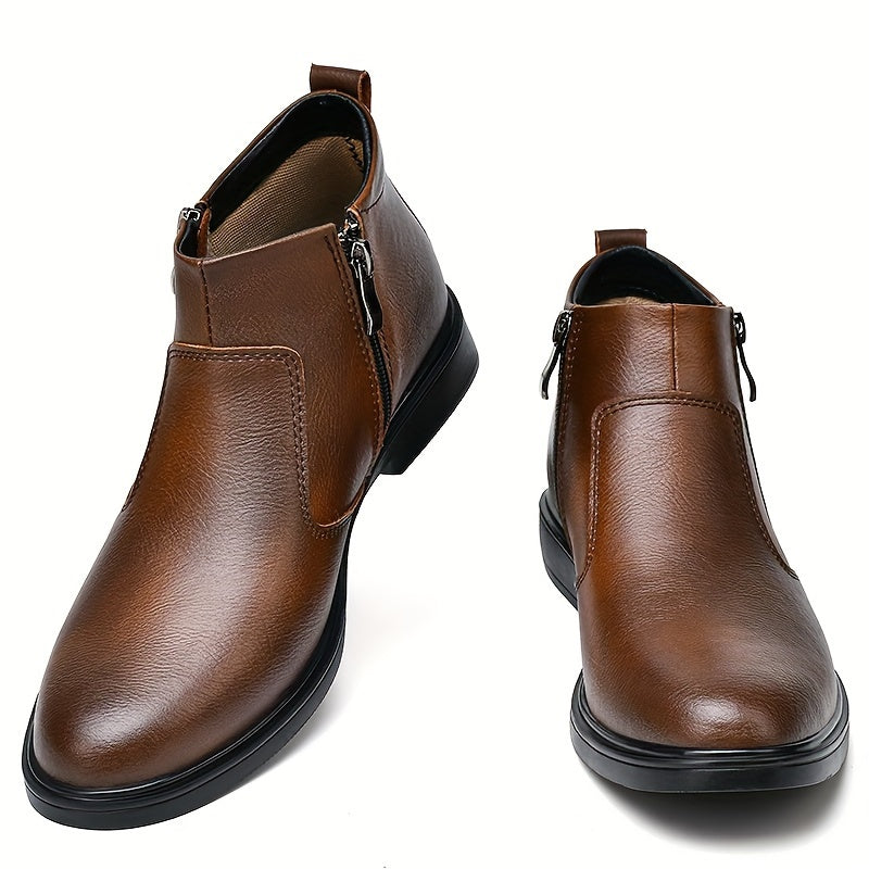 Niek | Men's Zip Up Casual Leather Ankle Boots 7