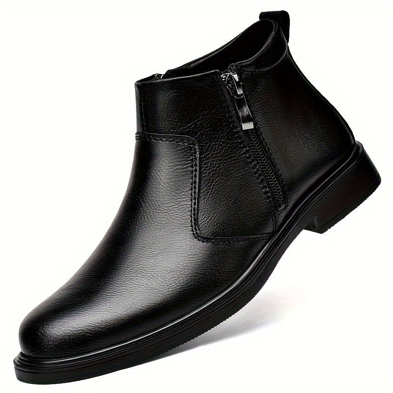Niek | Men's Zip Up Casual Leather Ankle Boots 8