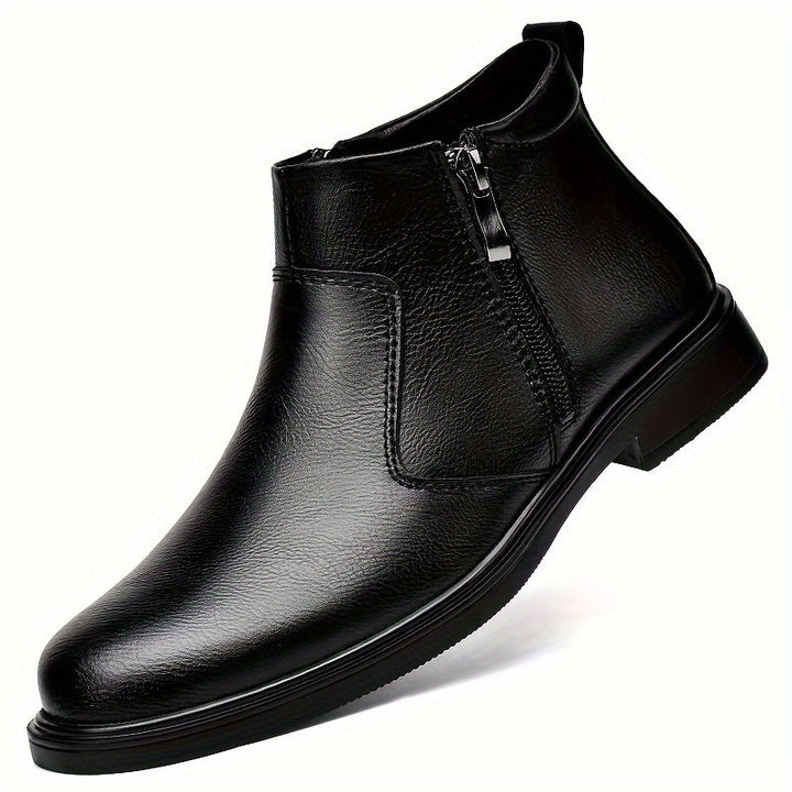 Niek | Men's Zip Up Casual Leather Ankle Boots 8