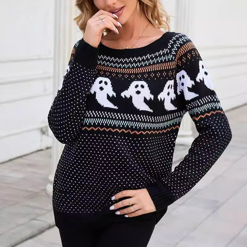 Nienke - Ghost Print Halloween Sweater 4