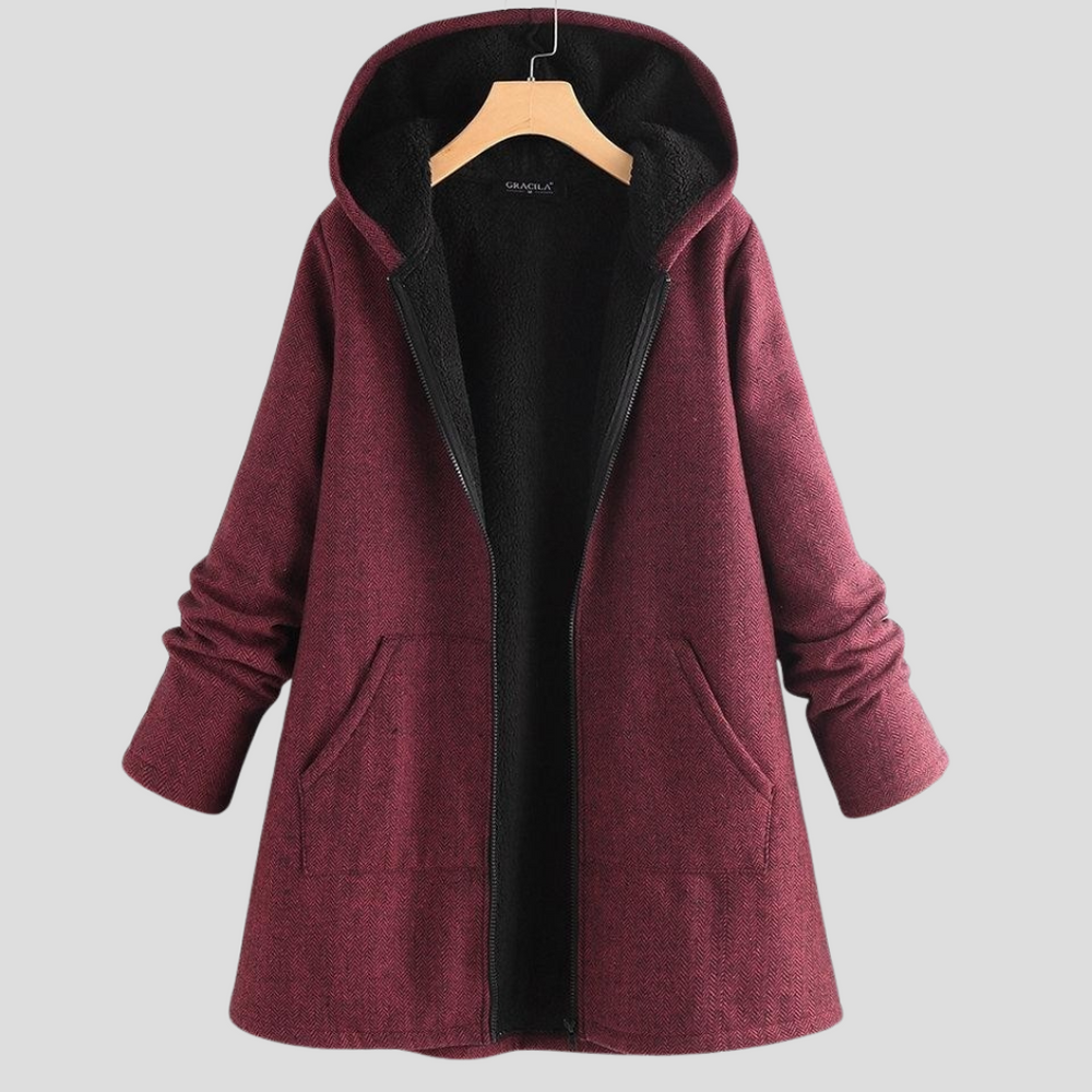 Noelle | Women's Fleece Hooded Coat Zip Up 2