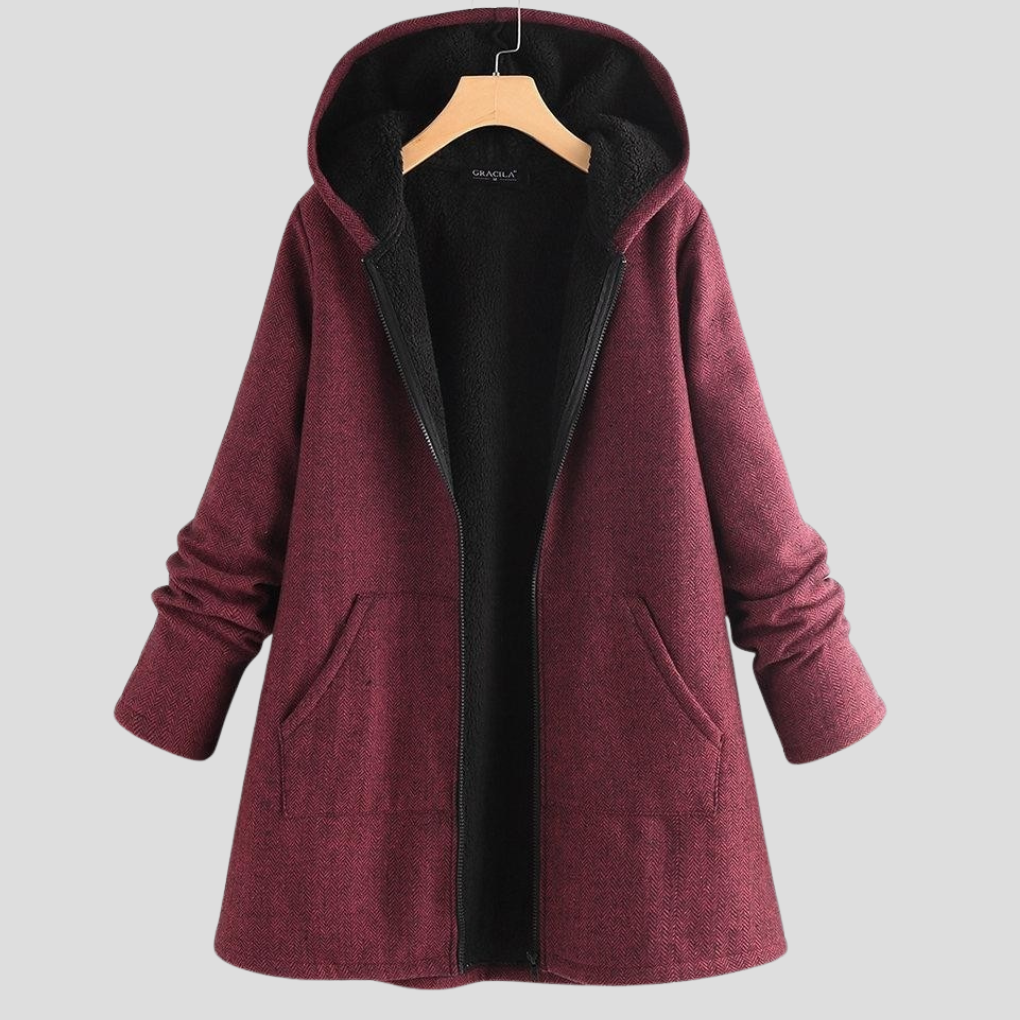 Noelle | Women's Fleece Hooded Coat Zip Up 2