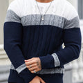Nolan - Colour Block Cable Knit Sweater