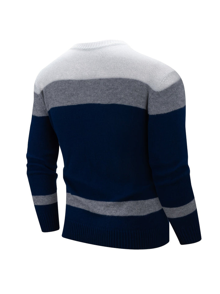 Nolan - Colour Block Cable Knit Sweater 3