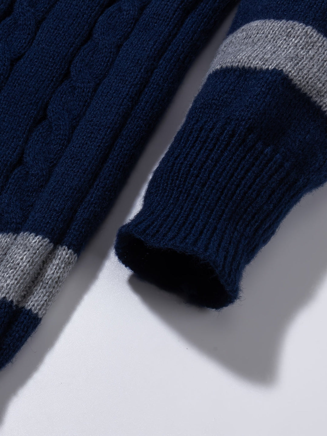 Nolan - Colour Block Cable Knit Sweater 6