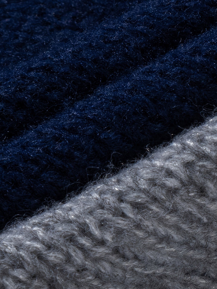 Nolan - Colour Block Cable Knit Sweater 9