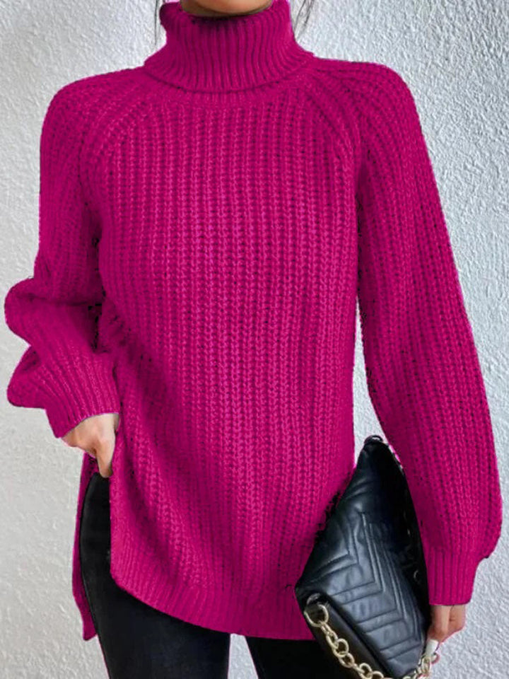 Nynke | Women's Ribbed Turtleneck Sweater Knit Pullover Oversized 5