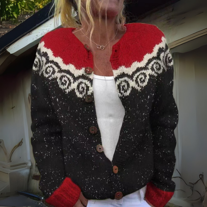 Odette - Fair Isle Knit Cardigan 1