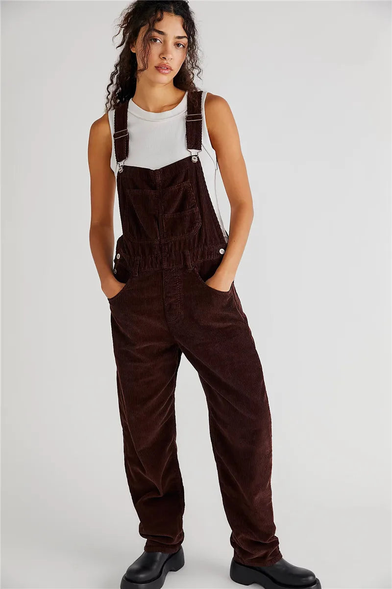 Odile | Women's Vintage Corduroy Baggy Overalls 1