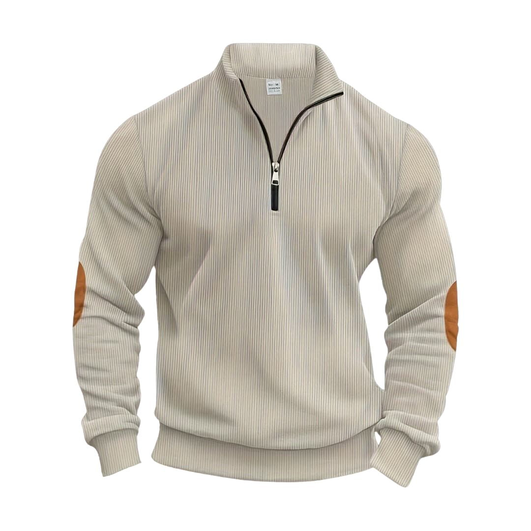 Olaf | Men's Elbow Patch Half Zip Pullover Sweater 1