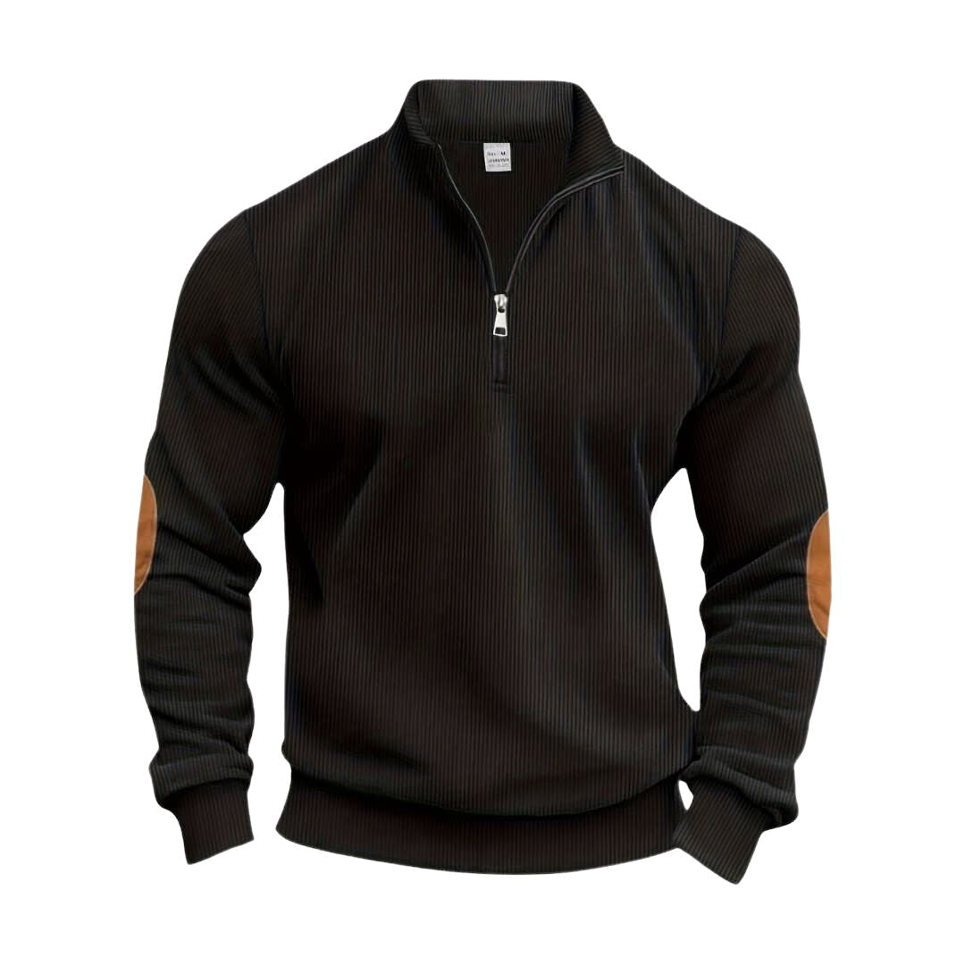 Olaf | Men's Elbow Patch Half Zip Pullover Sweater 4