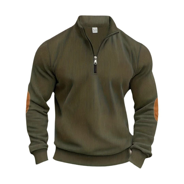 Olaf | Men's Elbow Patch Half Zip Pullover Sweater 5