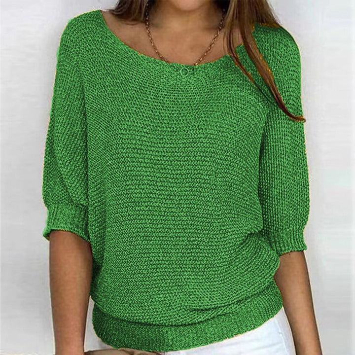 Oline | Women's Boat Neck Sweater Oversized Knit Pullover 10