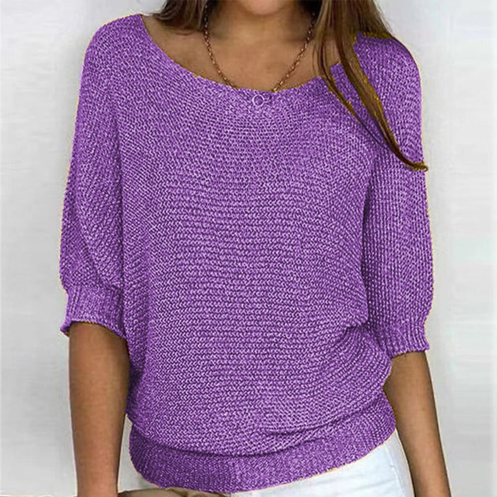 Oline | Women's Boat Neck Sweater Oversized Knit Pullover 12
