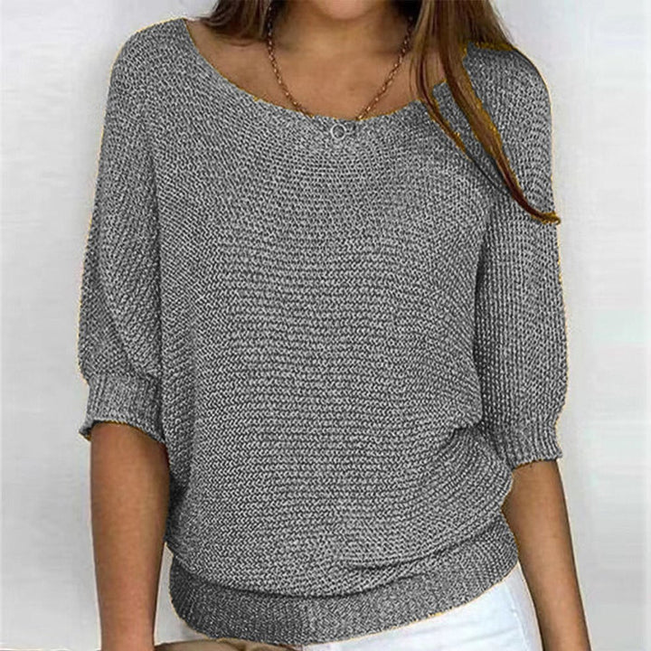 Oline | Women's Boat Neck Sweater Oversized Knit Pullover 2