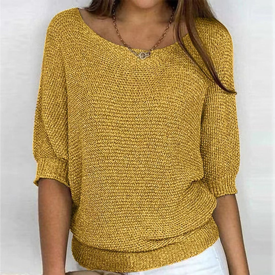 Oline | Women's Boat Neck Sweater Oversized Knit Pullover 3