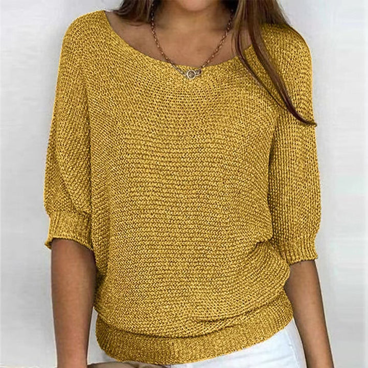 Oline | Women's Boat Neck Sweater Oversized Knit Pullover 3