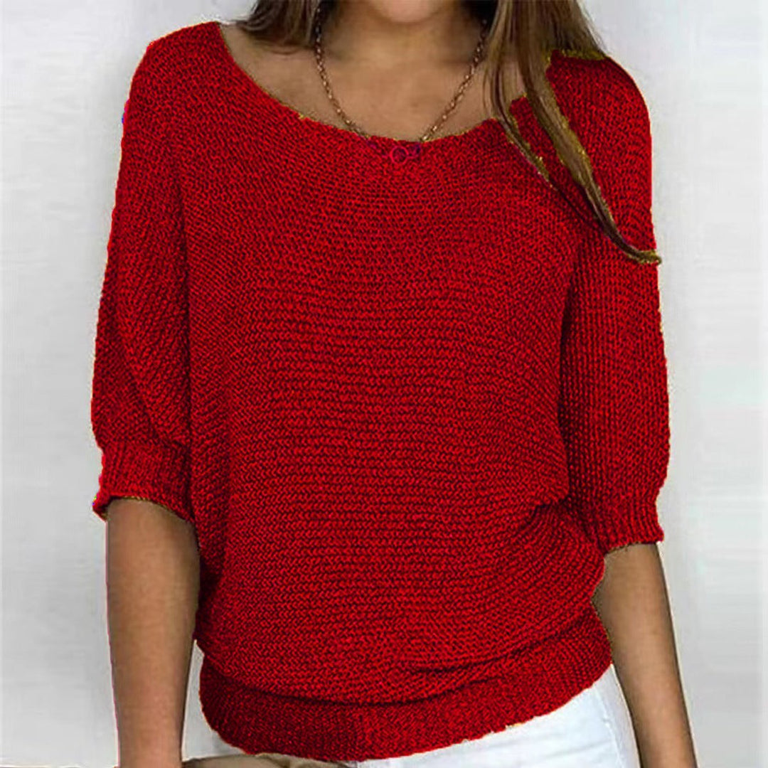 Oline | Women's Boat Neck Sweater Oversized Knit Pullover 4