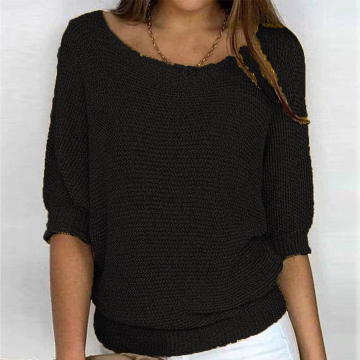 Oline | Women's Boat Neck Sweater Oversized Knit Pullover 5