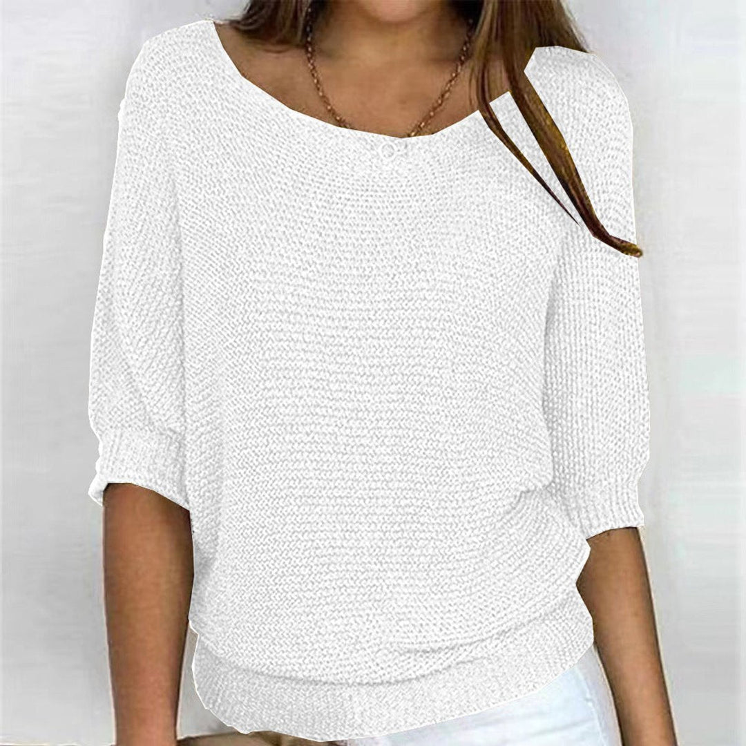 Oline | Women's Boat Neck Sweater Oversized Knit Pullover 6