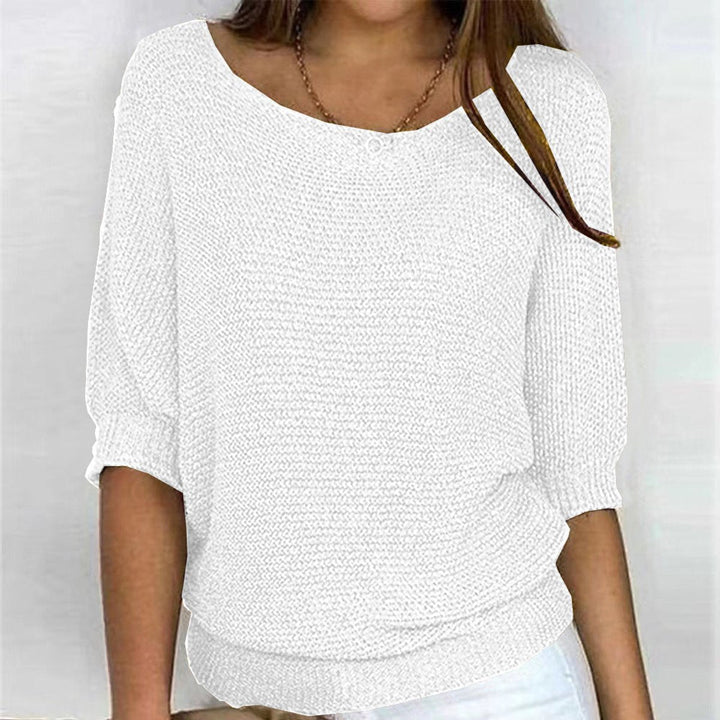 Oline | Women's Boat Neck Sweater Oversized Knit Pullover 6