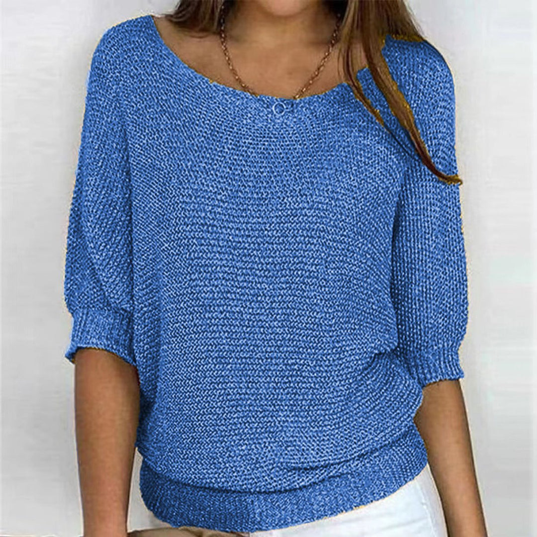 Oline | Women's Boat Neck Sweater Oversized Knit Pullover 7