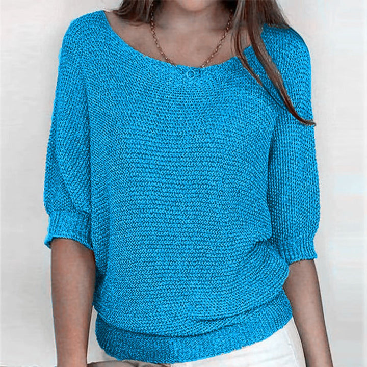 Oline | Women's Boat Neck Sweater Oversized Knit Pullover 8