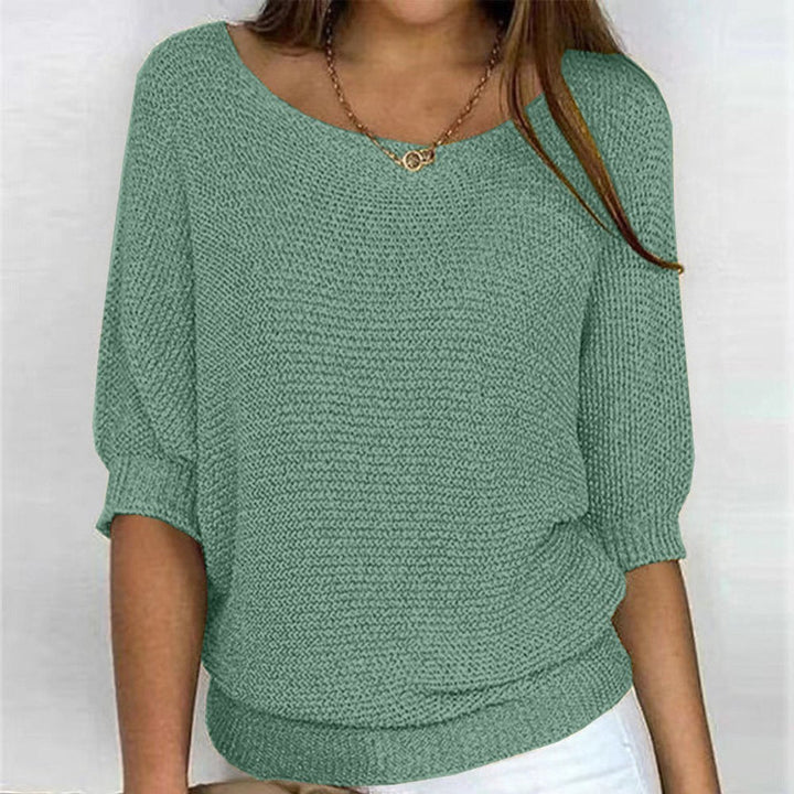 Oline | Women's Boat Neck Sweater Oversized Knit Pullover 9