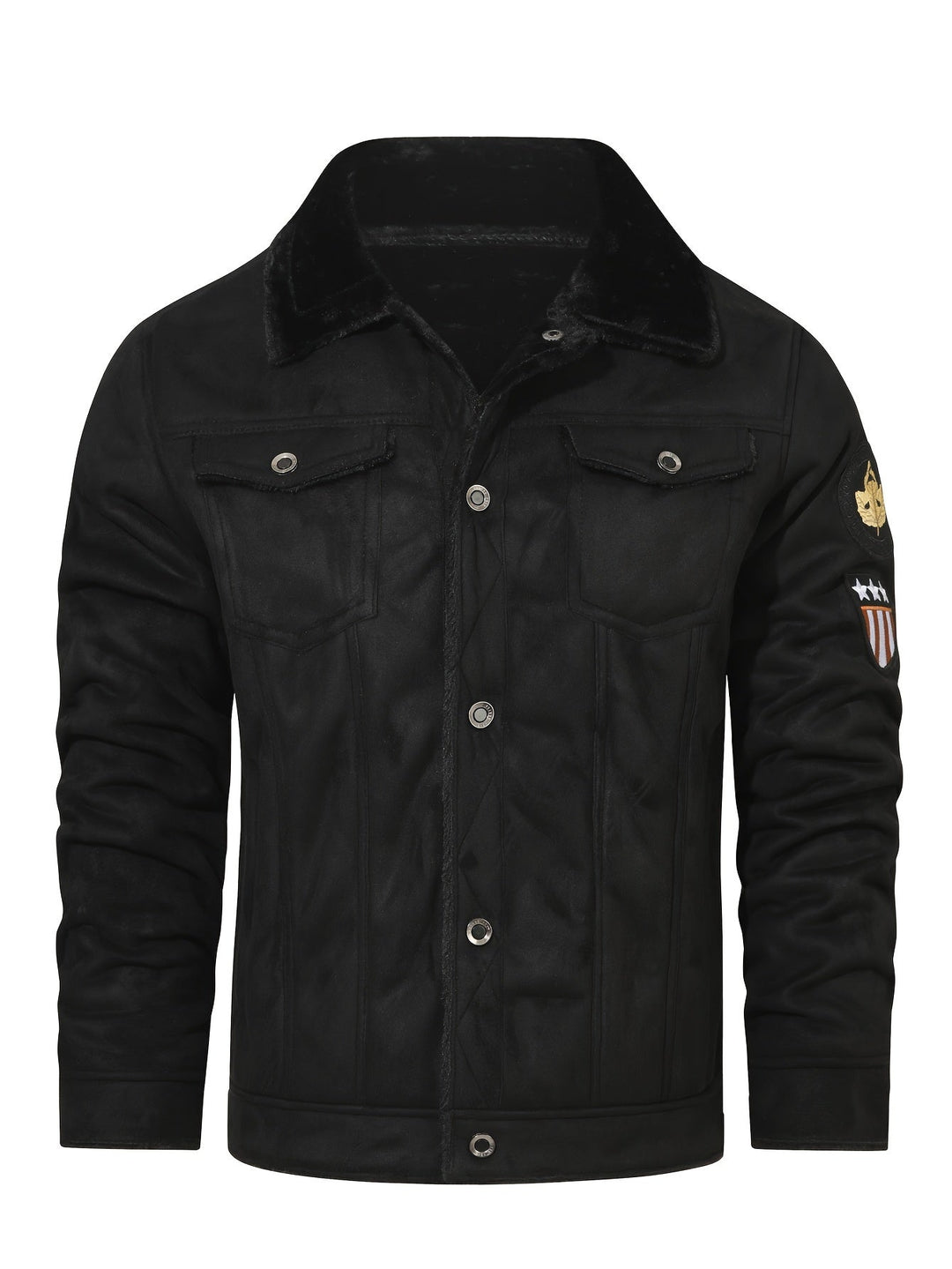 Men's Fleece Lined Trucker Jacket – Detail View