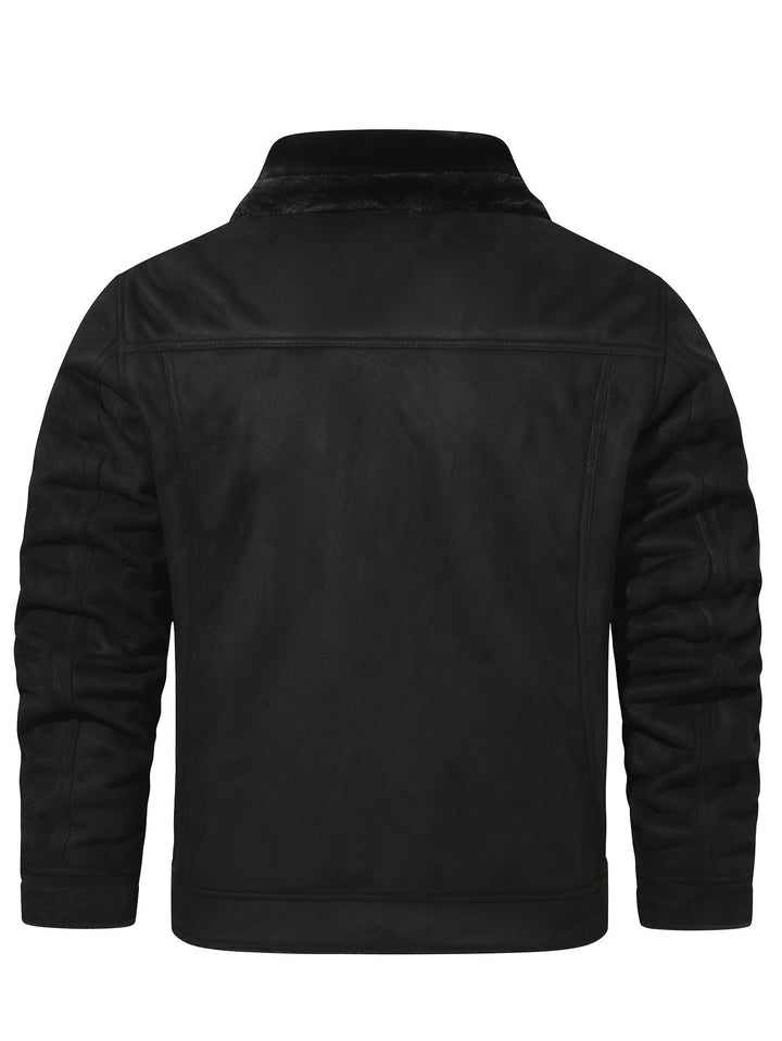 Men's Fleece Lined Trucker Jacket – Detail View