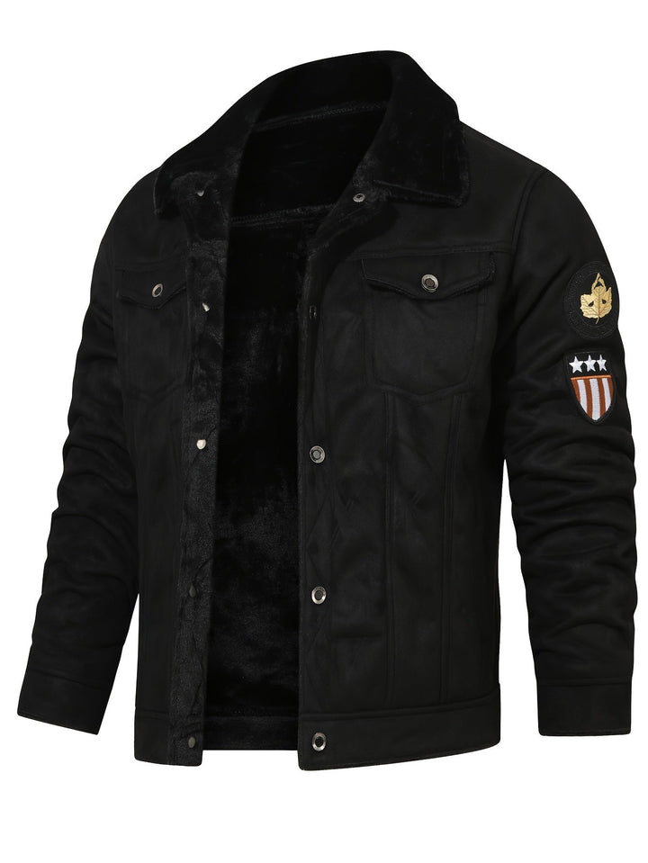 Men's Fleece Lined Trucker Jacket – Detail View