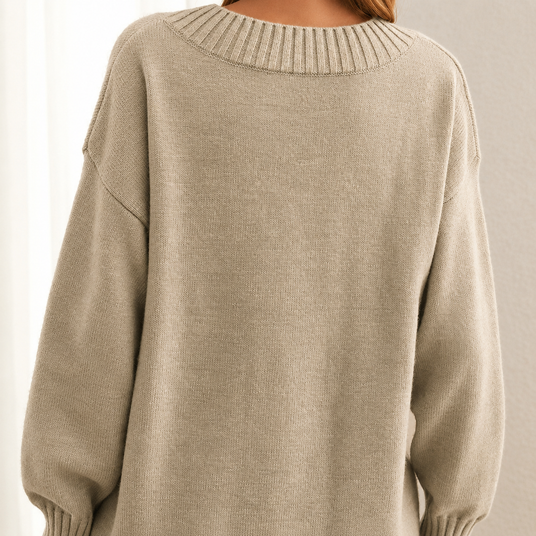 Ondine | Women's Loose Fit V Neck Sweater 5