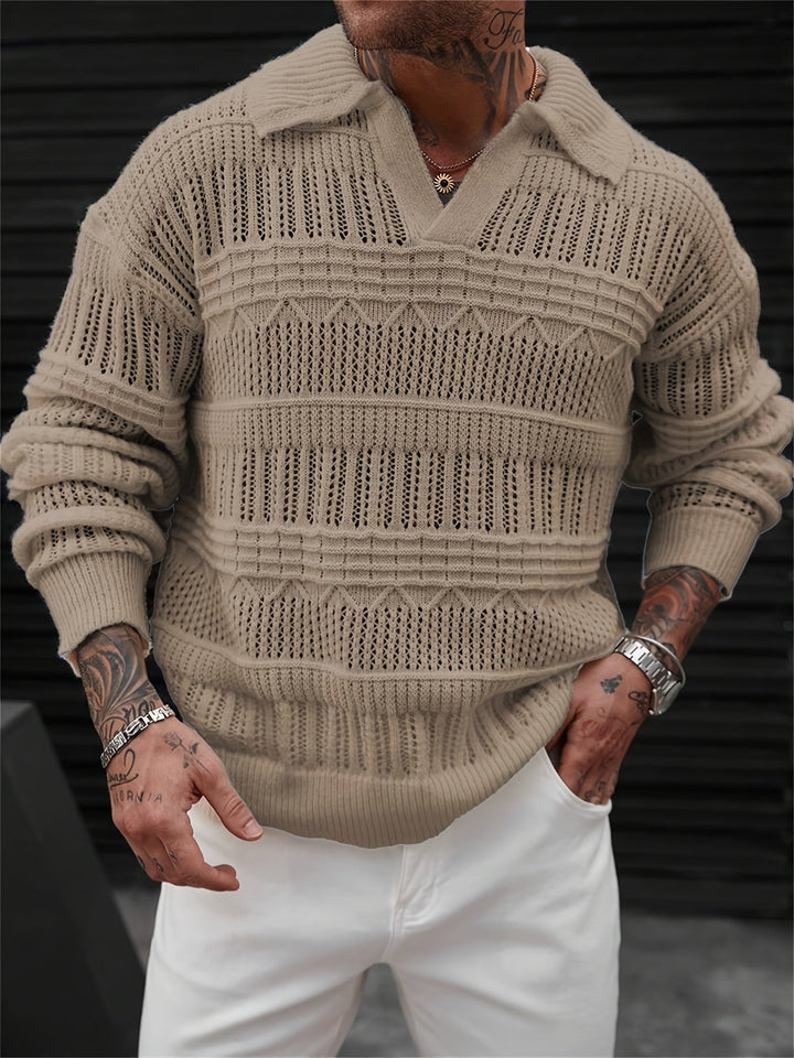 Oscar - Textured Collared Knit Sweater 2