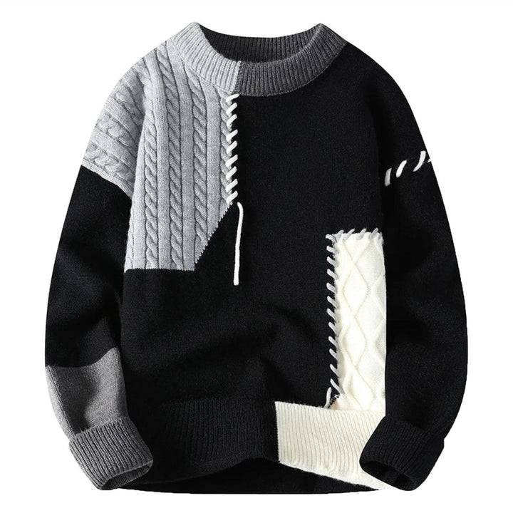 Otis - Patchwork Crew Neck Knit Sweater 4