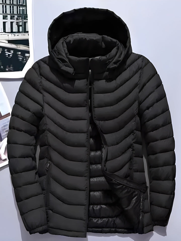 Owen | Men's Hooded Puffer Jacket Quilted Winter Down Insulated 3