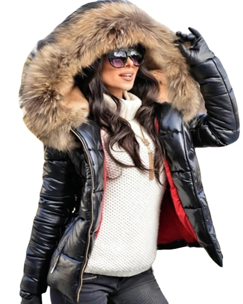 Paris - Glossy Fur Hood Winter Jacket 1
