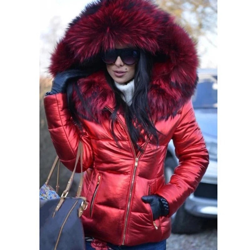 Paris - Glossy Fur Hood Winter Jacket 12