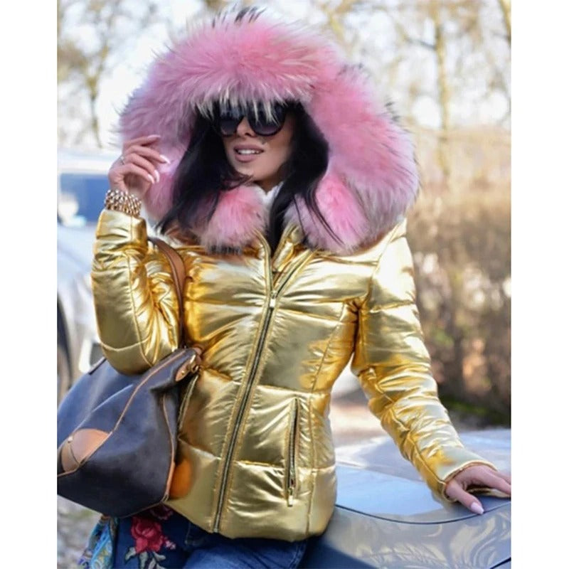 Paris - Glossy Fur Hood Winter Jacket 5