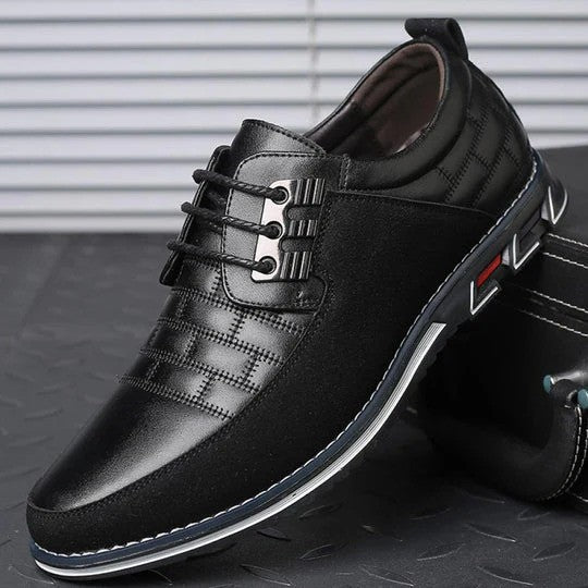 Men's Two-Tone Casual Dress Sneakers – Black