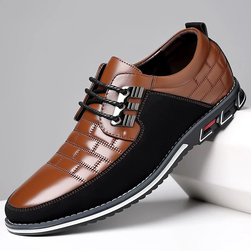 Men's Two-Tone Casual Dress Sneakers – Brown