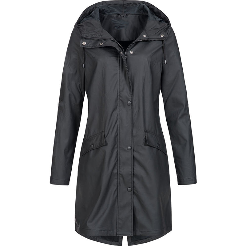 Petra - Longline Hooded Rain Jacket 1