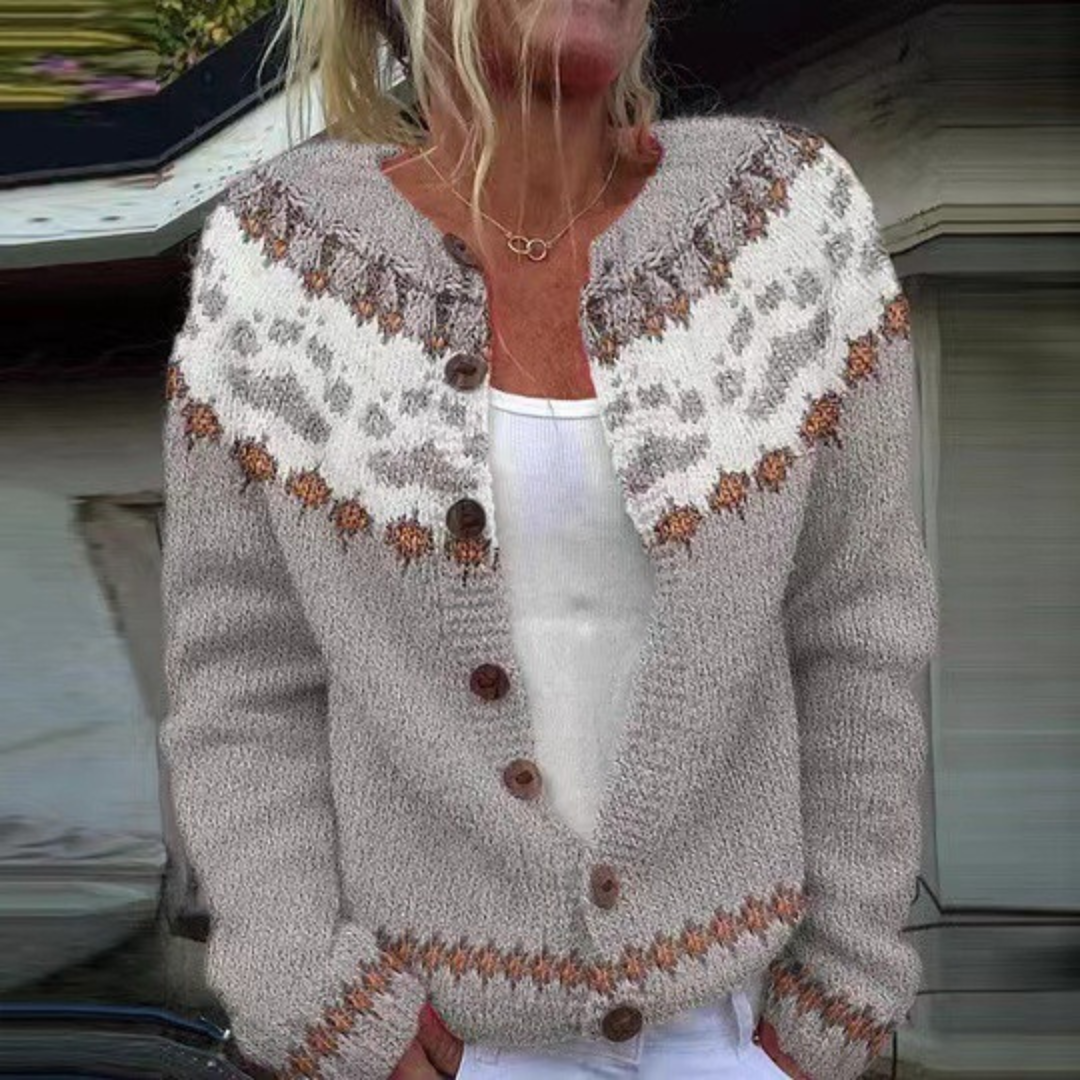 Pia - Icelandic Fair Isle Knit Cardigan 1