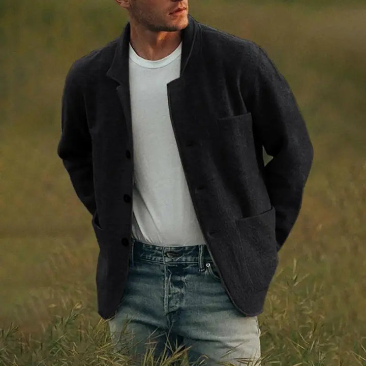 Pieter | Men's Cardigan Jacket Knitted Blazer Sweater Pockets 3