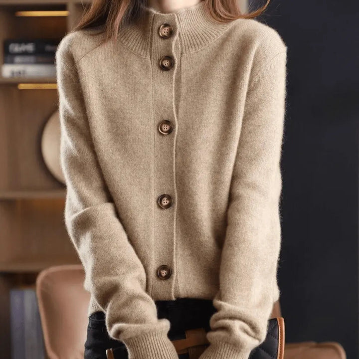 Pietje | Women's Cardigan Sweater Button Front Collared Soft 3