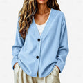 Pleun | Women's Lightweight V Neck Button Up Cardigan
